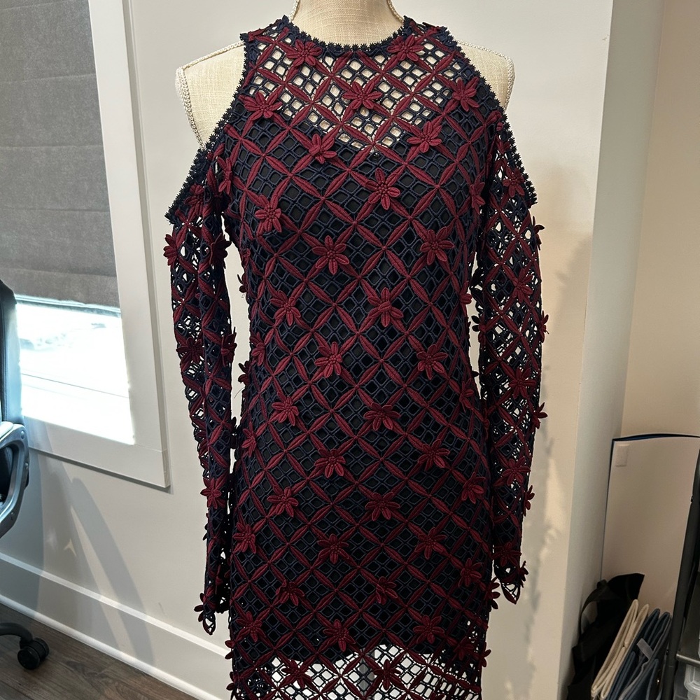 Self-Portrait Red Cut Out Sheath Dress